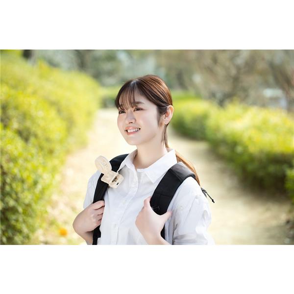 SMALY ミニクリップファン[充電式/風量3段階切替/ハンズフリー仕様