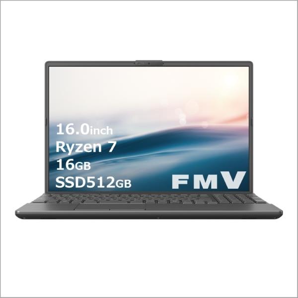 Fujitsu FMVA53J3B ノートPC FMV AH53 J3 16.0インチ Windows 11 Ryzen 7 7735U メモリ16GB  SSD512GB Microsoft Office搭載 ブライトブラック 2024年10月モデル | ノジマオンライン