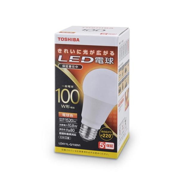 TOSHIBA LDA11L-G-100V1 LED電球 26口金 一般電球形100W形相当 電球色