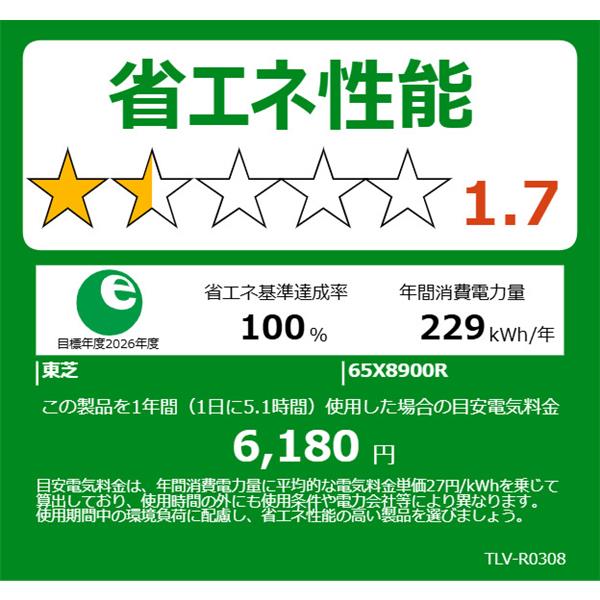 REGZA 4K有機ELテレビ REGZA 65V型/重低音立体音響/Wi-Fi対応