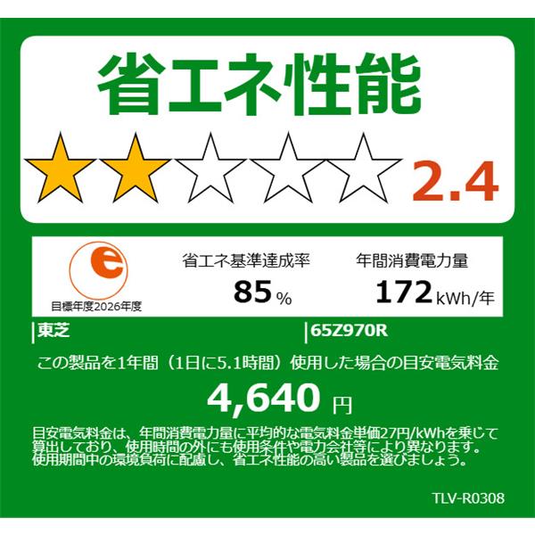 REGZA 4K液晶テレビ REGZA 65V型/高輝度ファインminiLED/タイムシフト
