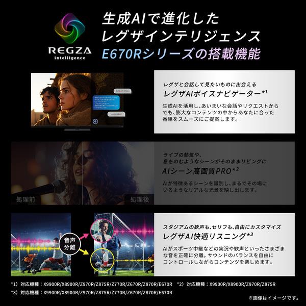 REGZA 4K液晶テレビ 75V型 倍速液晶 ブルーライト制御 ☆一部地域見積