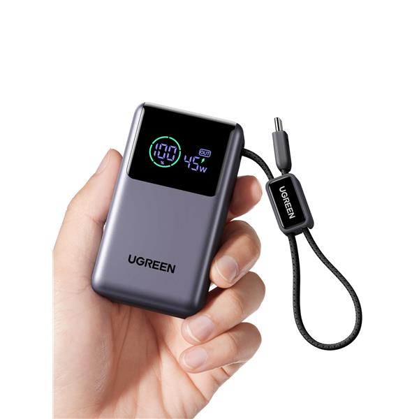 UGREEN Nexode 10000mAh USB-Cｹｰﾌﾞﾙ内蔵ﾓﾊﾞｲﾙﾊﾞｯﾃﾘｰ 55W 85301