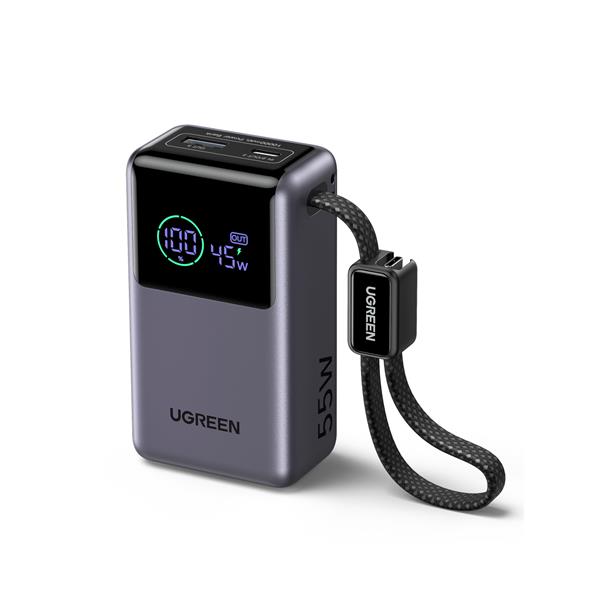 UGREEN Nexode 10000mAh USB-Cｹｰﾌﾞﾙ内蔵ﾓﾊﾞｲﾙﾊﾞｯﾃﾘｰ 55W 85301
