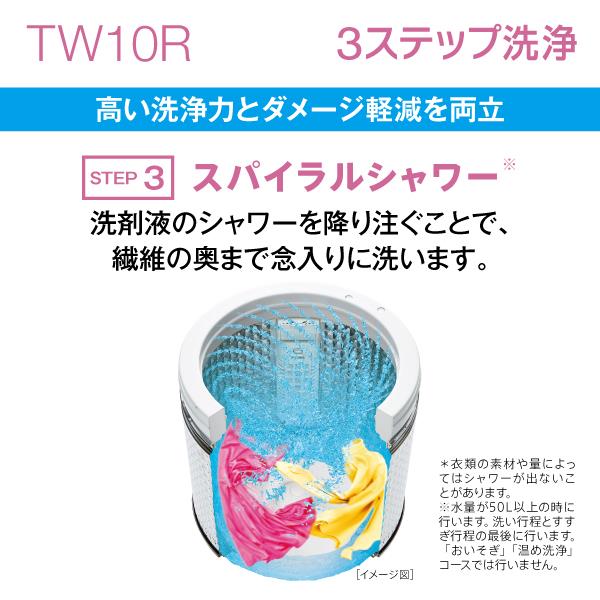 AQUA AQW-TW10R-W タテ型洗濯乾燥機 洗濯10kg 乾燥5kg ホワイト