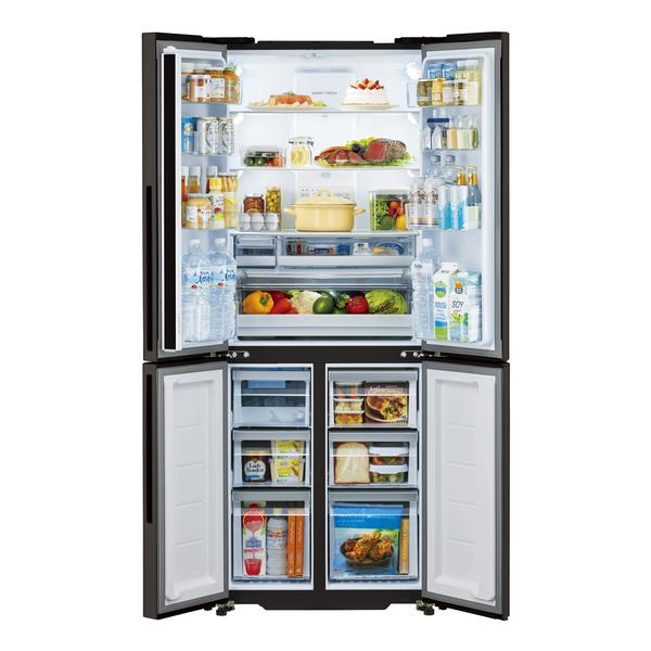 AQUA AQR-TZ42R-T 冷蔵庫 4ドア 観音開き 420L ダークウッド
