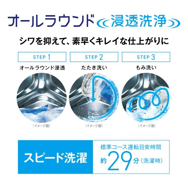AQUA ドラム式洗濯乾燥機 まっ直ぐドラム [洗濯8kg/乾燥4.5kg/左開き