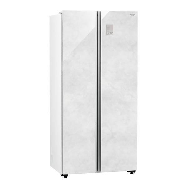 AQUA 冷蔵庫 2ドア 観音開き 475L クリアマーブルホワイト ☆大型配送