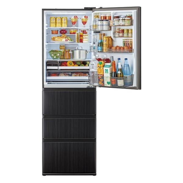 AQUA 冷蔵庫 DELIE+ 4ドア 右開き 458L ウッドブラック ☆大型配送対象