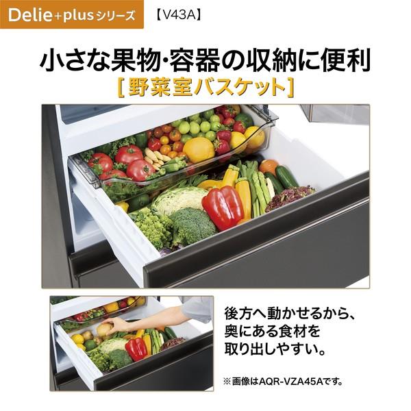 AQUA 冷蔵庫 DELIE+ 4ドア 右開き 433L チタンシルバー ☆大型配送対象