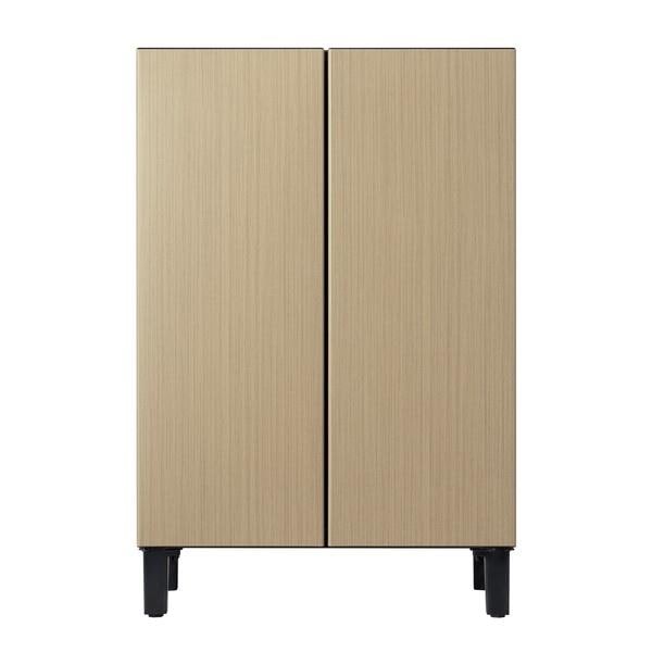 AQUA 家具冷蔵庫LOOC ファン式 2ドア 観音開き 72L グレージュウッド