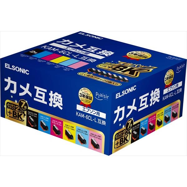 ELSONIC EPL-EKAML6PBK 【EPSON KAM-6CL-L カメ互換】互換インク 6色