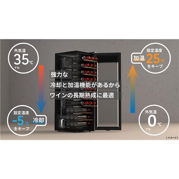 さくら製作所 ワインセラー 22本収納 右開き ブラック ☆大型