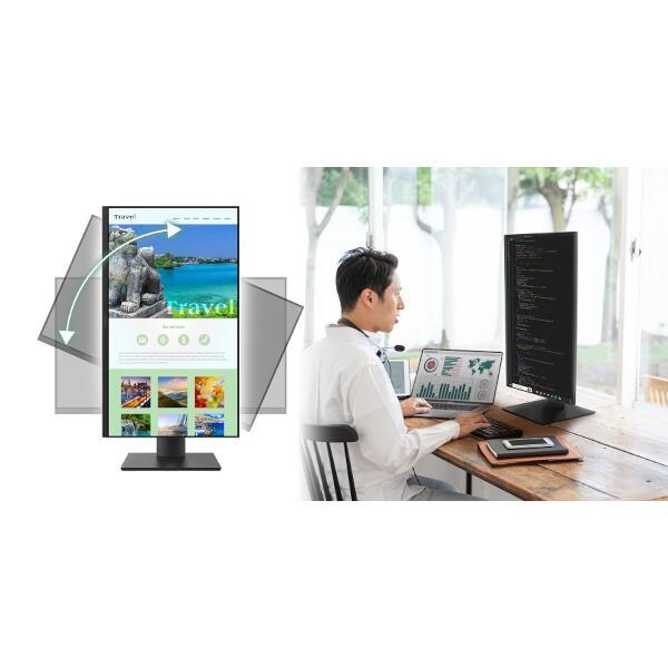 FFFSMARTLIFECONNECTED F3LV27B PCモニター【27インチ/持ち運び不可/IPSパネル搭載フルHD液晶/高さ・角度・回転調整可能スタンド/2ポート/ブラック】  | ノジマオンライン