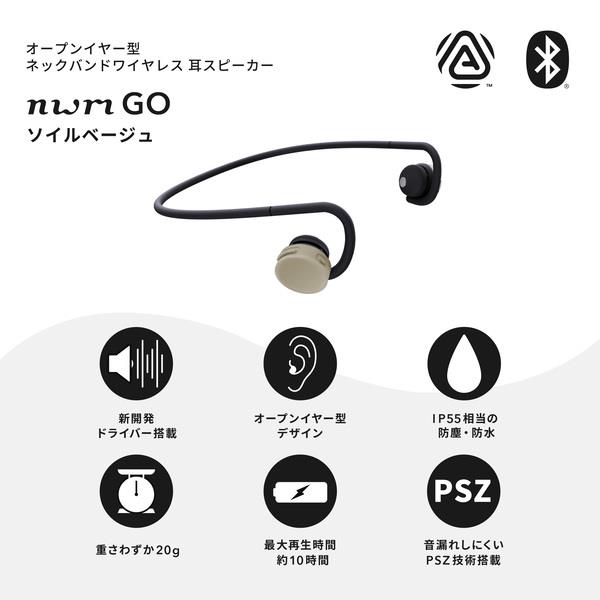nwm 【耳スピ】オープンイヤー型ワイヤレスイヤホン nwm (ヌーム) GO