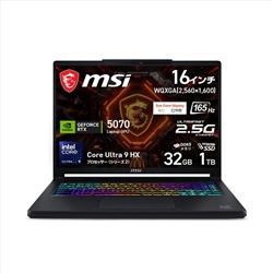 Crosshair 16 Max HX[�C���e�� Core Ultra 9 �v���Z�b�T�[ 290HX Plus/NVIDIA GeForce RTX 5070 Laptop GPU/16�C���` WQXGA 165Hz OLED/������ 32GB/SSD 1TB] Crosshair-16-Max-HX-E2WGK-2740JP