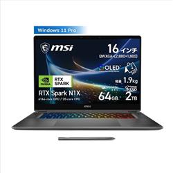 Prestige 16 Flip AI+[NVIDIA Grace 20-core CPU/NVIDIA Blackwell RTX 6144-core GPU/16�C���` QWXGA+ 120Hz OLED /������ 64GB/SSD 2TB/Windows 11 Pro] Prestige-N16-Flip-AI_C1XMT-3200JP