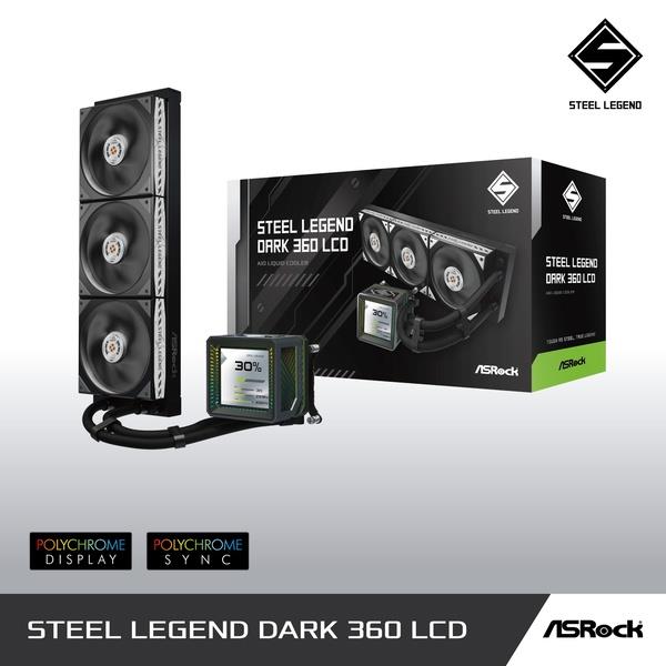 ASRock CPUクーラー Steel Legend Dark 360 LCD Steel-Legend-Dark-360