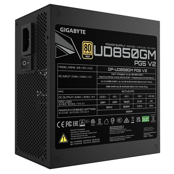 【新品未開封】GIGABYTE UD850GM PG5 電源ユニット GIGABYTE 電源ユニット UD850GM PG5 V2 GP-UD850GM-PG5-V2 | ノジマ