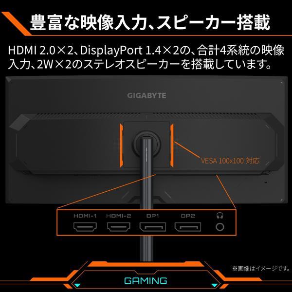 GIGABYTE ゲーミングモニター 34インチ 曲面ディスプレイ ブラック