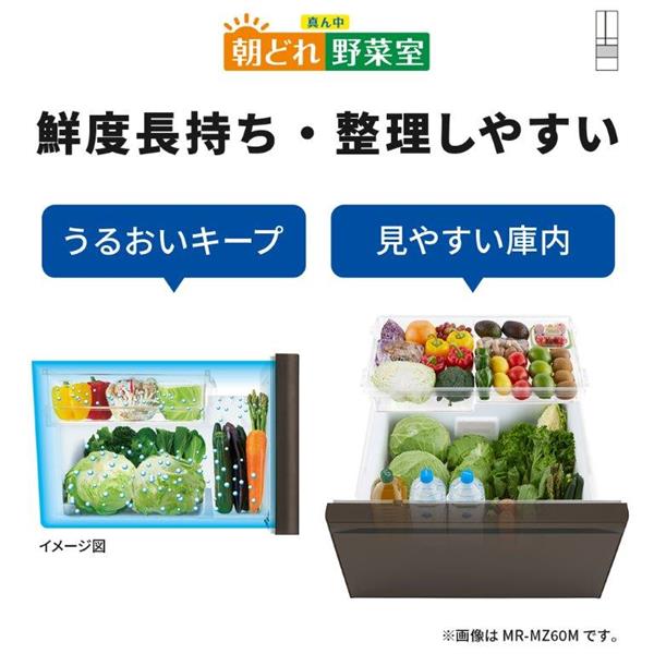 451L 5ドア冷蔵庫（フラットアンバーグレー）【右開き】 | 三菱