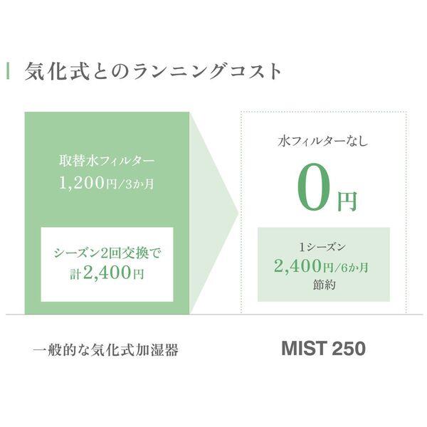 RHYTHM プールレス加湿器 MIST250 ライトグレー 9YYA64RH08 | ノジマ