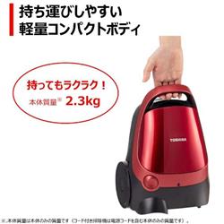 紙パック式掃除機【紙パック式/本体質量2.3kg/グランレッド】 | ノジマ