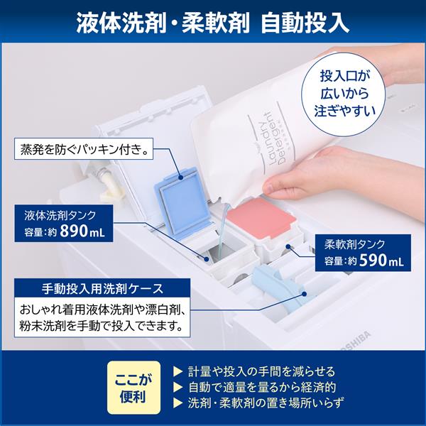 TOSHIBA TW-127XP4L-W ドラム式洗濯乾燥機 ZABOON グラン TOSHIBA TW-127XP4L-W ドラム式洗濯乾燥機 ZABOON グラン