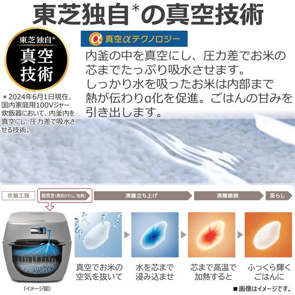 東芝 真空圧力IH炊飯器 炎 匠炊き 1升 グランブラック RC-18KGW-K