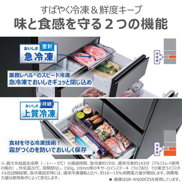 TOSHIBA GR-Y450GT-TW 冷蔵庫 5ドア/右開き/450L/フロスト