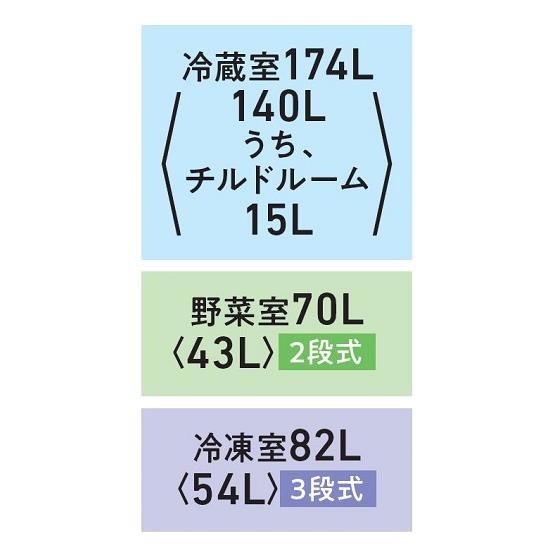 TOSHIBA GR-W33SC-WU 冷蔵庫VEGETA 3ドア 右開き 326L マット