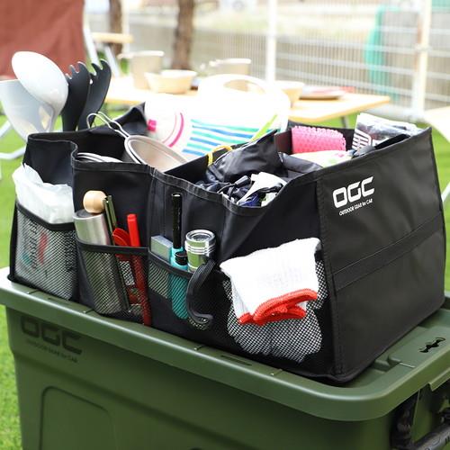 エーモン OGCソフトコンテナ【容量38L/耐荷重15Kg/メッシュポケット