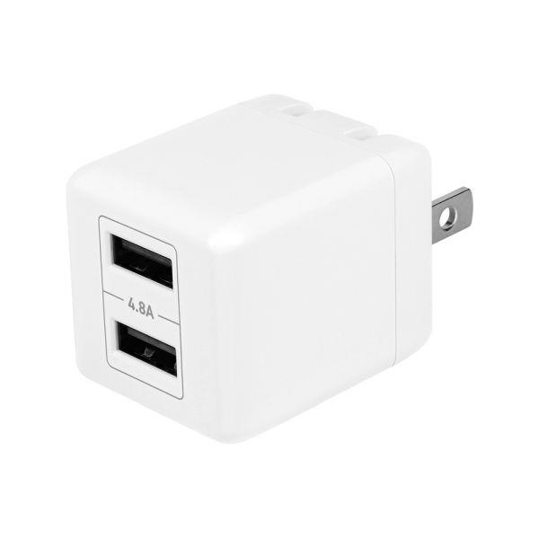 オウルテック USB Type-A×2 コンパクトAC充電器 ホワイト OWL-AC24WA2