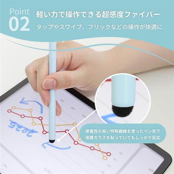 オウルテック 2種類のペン先が使える 2WAYタッチペン ホワイト OWL