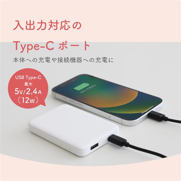 オウルテック 5000mAh モバイルバッテリー/ホワイト OWL-LPB5028-WH