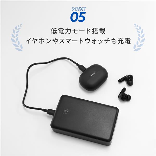 オウルテック 20000mAh モバイルバッテリー/ホワイト OWL-LPB20028-BK