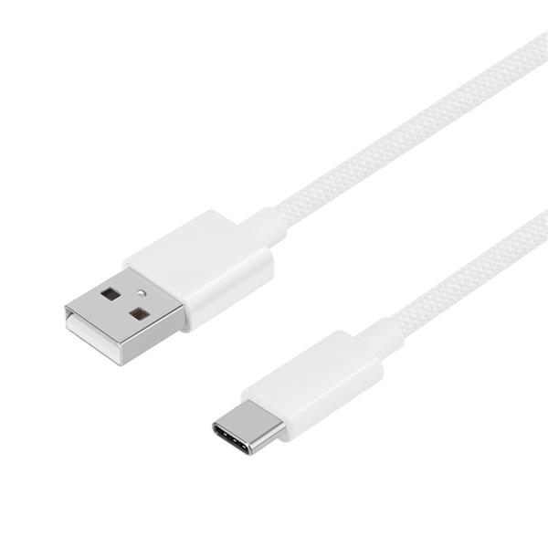オウルテック USB A to USB C ブレイデッドケーブル 200cm ホワイト