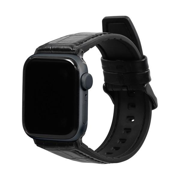 オウルテック AppleWatch(38/40/41/42mm)用クロコダイルレザーバンド