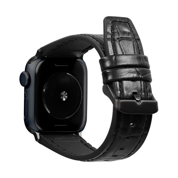 オウルテック AppleWatch(38/40/41/42mm)用クロコダイルレザーバンド