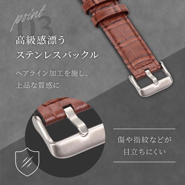 オウルテック AppleWatch(38/40/41/42mm)用クロコダイルレザーバンド