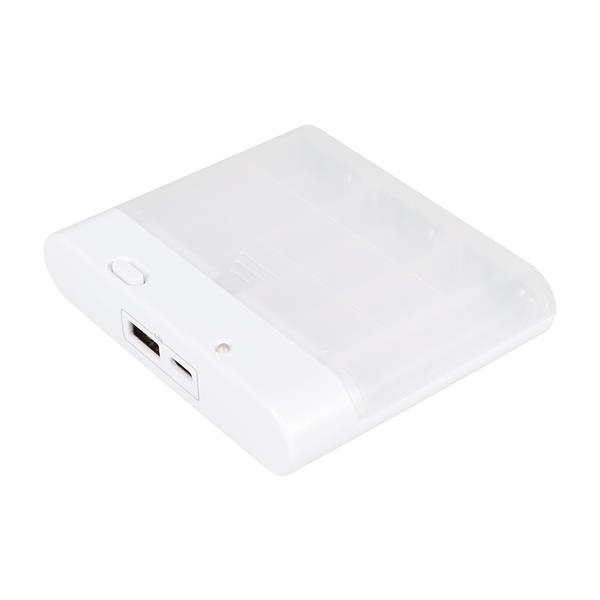 オウルテック 単3形×6本対応 乾電池式モバイルバッテリーホワイト OWL
