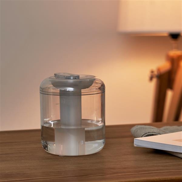 Life on products 充電式miniクリア加湿器 LEDライト付 ホワイト