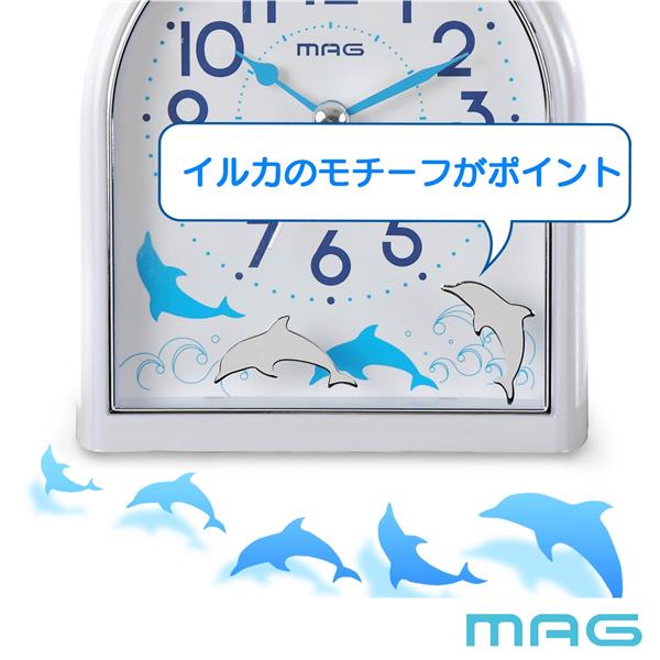 MAG 目覚まし時計[電子音アラーム/スヌーズ/ライト/連続秒針] T807WHZ
