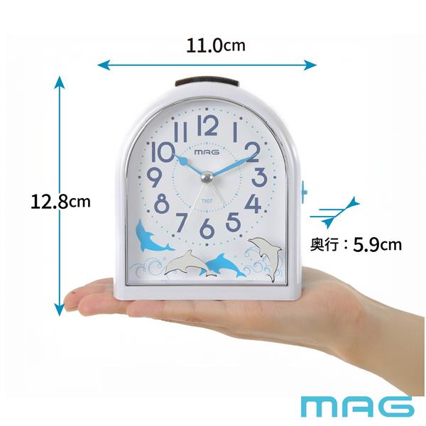 MAG 目覚まし時計[電子音アラーム/スヌーズ/ライト/連続秒針] T807WHZ