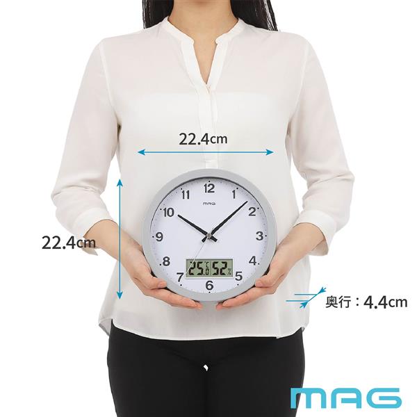 MAG 置掛兼用時計[連続秒針/温度表示/湿度表示/置掛兼用] W826GYZ