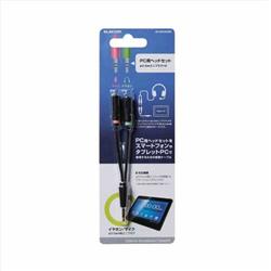 ELECOM ヘッドセット用 変換ケーブル 3極 メス×2‐4極 オス 3.5mm