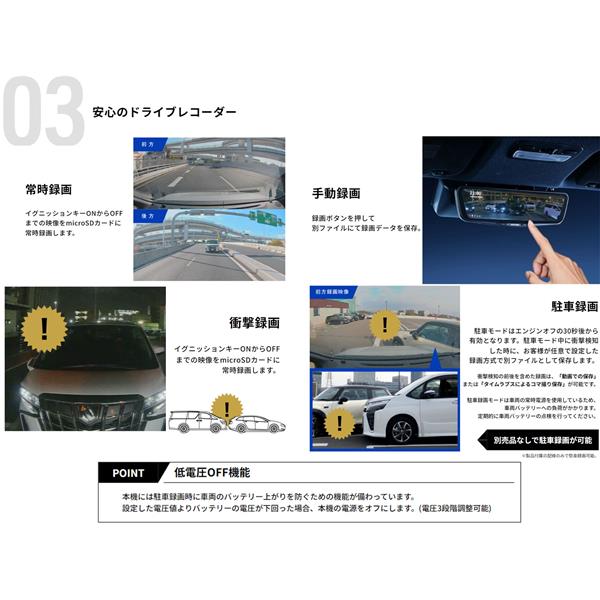 ALPINE デジタルミラー車種専用取付キット同梱パッケージ ドラレコ搭載