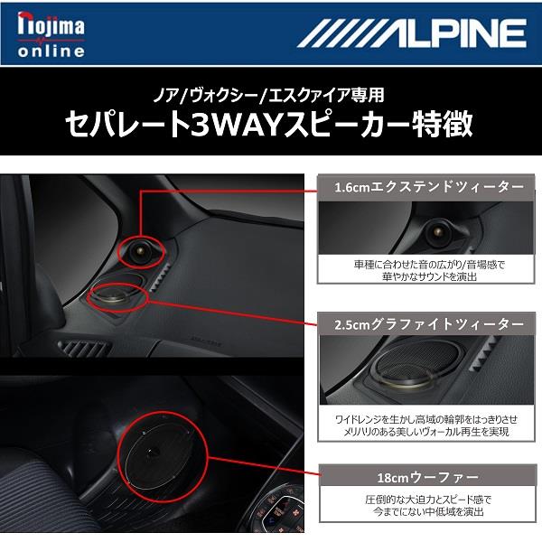 ALPINE X3-180S-NVE プレミアム サウンドパッケージ【ノア/ヴォクシー