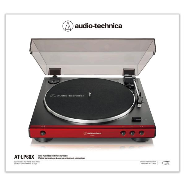 オーディオテクニカ フルオートレコードプレーヤーレッド AT-LP60X-RD オーディオテクニカ フルオートターンテーブル レッド AT-LP60X-RD