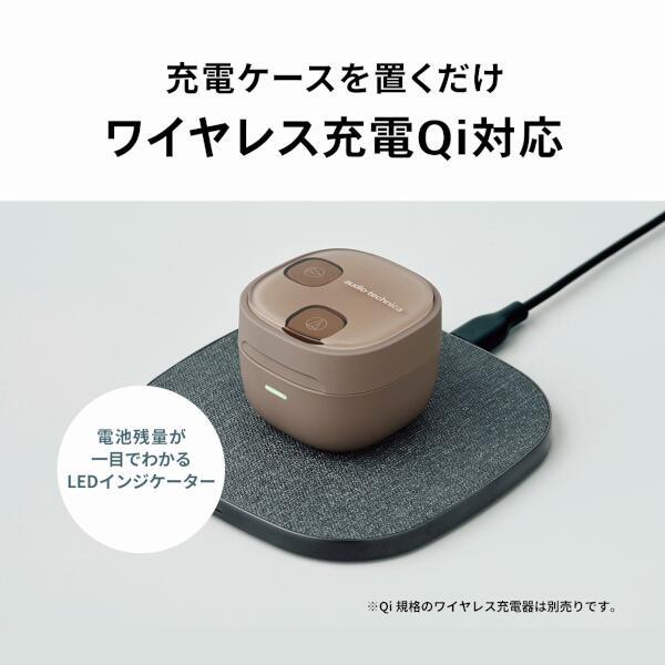 audiotechnica ATH-SQ1TW2-GR  イヤホン【ワイヤレス(左右分離)/Bluetooth/多彩な機能を小さなボディに凝縮/Qi充電対応/タイマー機能/マルチポイント/水で洗えるIPX5/グリーン】  | ノジマオンライン